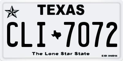 TX license plate CLI7072