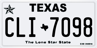 TX license plate CLI7098