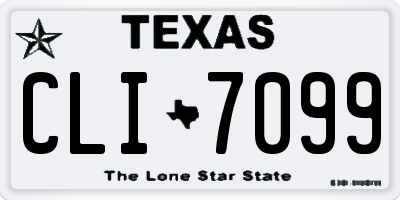 TX license plate CLI7099