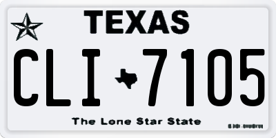 TX license plate CLI7105