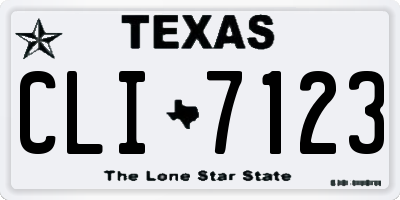 TX license plate CLI7123