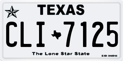 TX license plate CLI7125