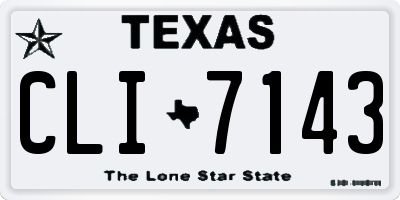 TX license plate CLI7143