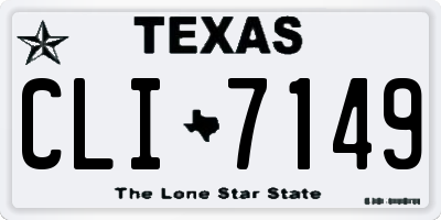 TX license plate CLI7149