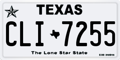 TX license plate CLI7255