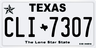TX license plate CLI7307