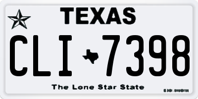 TX license plate CLI7398