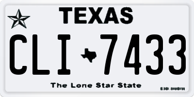 TX license plate CLI7433