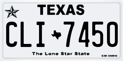 TX license plate CLI7450