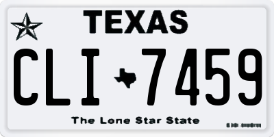 TX license plate CLI7459