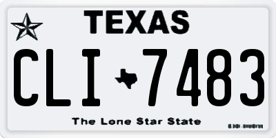 TX license plate CLI7483