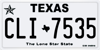TX license plate CLI7535