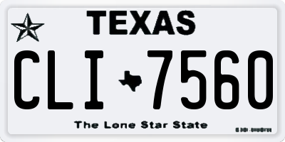 TX license plate CLI7560