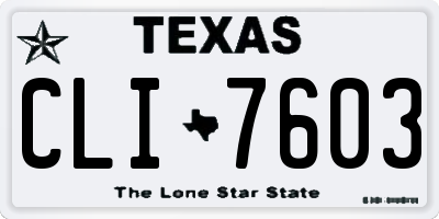 TX license plate CLI7603