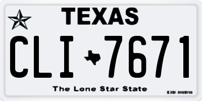 TX license plate CLI7671