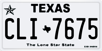TX license plate CLI7675