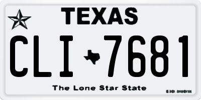 TX license plate CLI7681