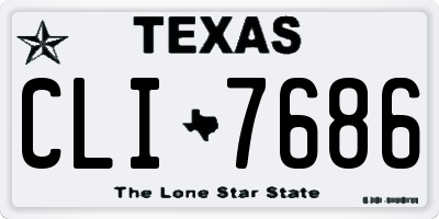 TX license plate CLI7686