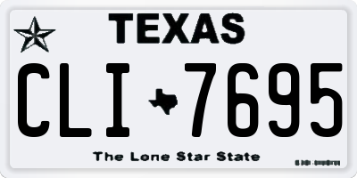 TX license plate CLI7695
