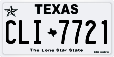 TX license plate CLI7721