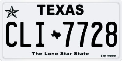 TX license plate CLI7728