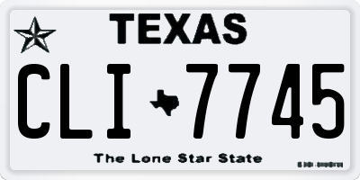 TX license plate CLI7745
