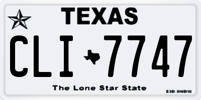 TX license plate CLI7747