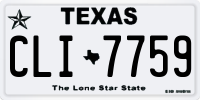TX license plate CLI7759