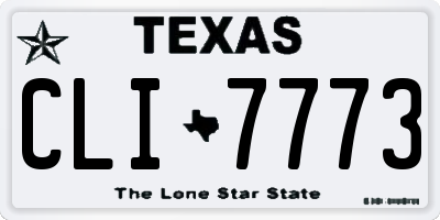 TX license plate CLI7773