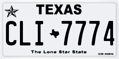 TX license plate CLI7774