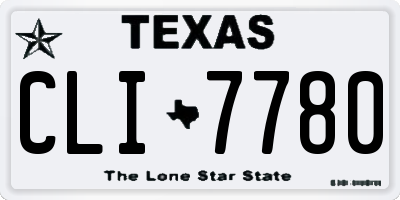 TX license plate CLI7780