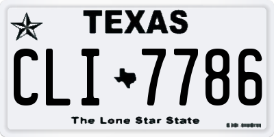 TX license plate CLI7786