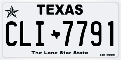 TX license plate CLI7791