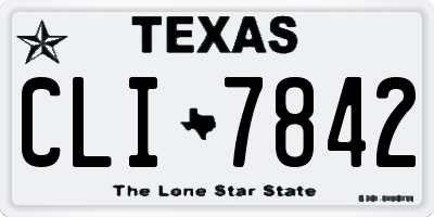 TX license plate CLI7842