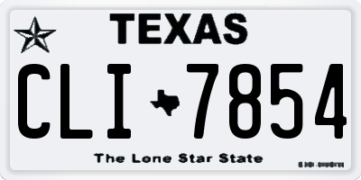 TX license plate CLI7854