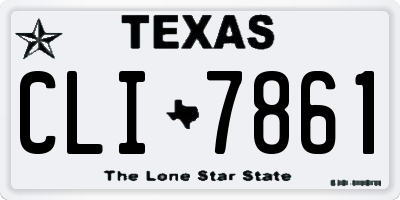 TX license plate CLI7861