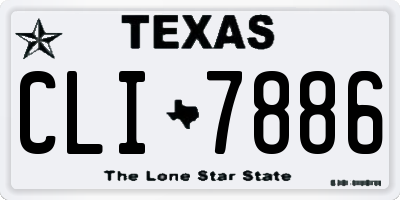 TX license plate CLI7886