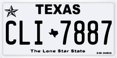 TX license plate CLI7887
