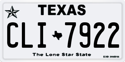 TX license plate CLI7922
