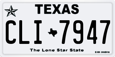 TX license plate CLI7947