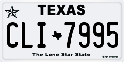 TX license plate CLI7995