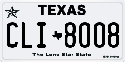 TX license plate CLI8008