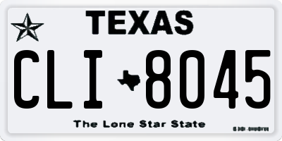 TX license plate CLI8045