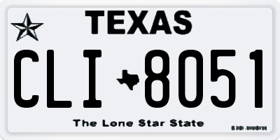 TX license plate CLI8051