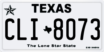 TX license plate CLI8073