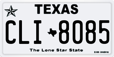 TX license plate CLI8085