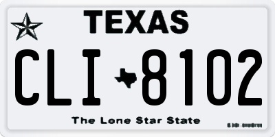 TX license plate CLI8102