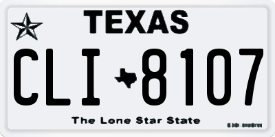 TX license plate CLI8107