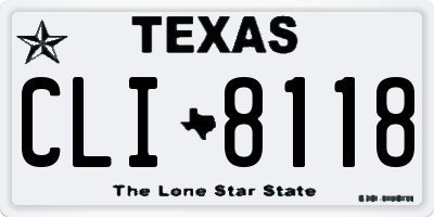 TX license plate CLI8118