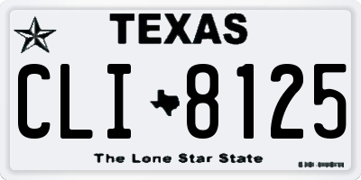 TX license plate CLI8125